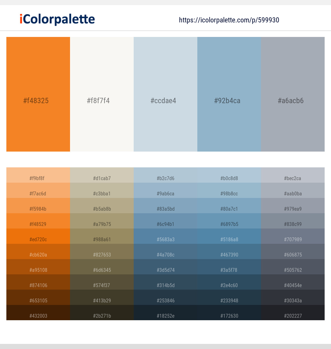 Tango – Pampas – Botticelli – Nepal – Gray Chateau Color scheme