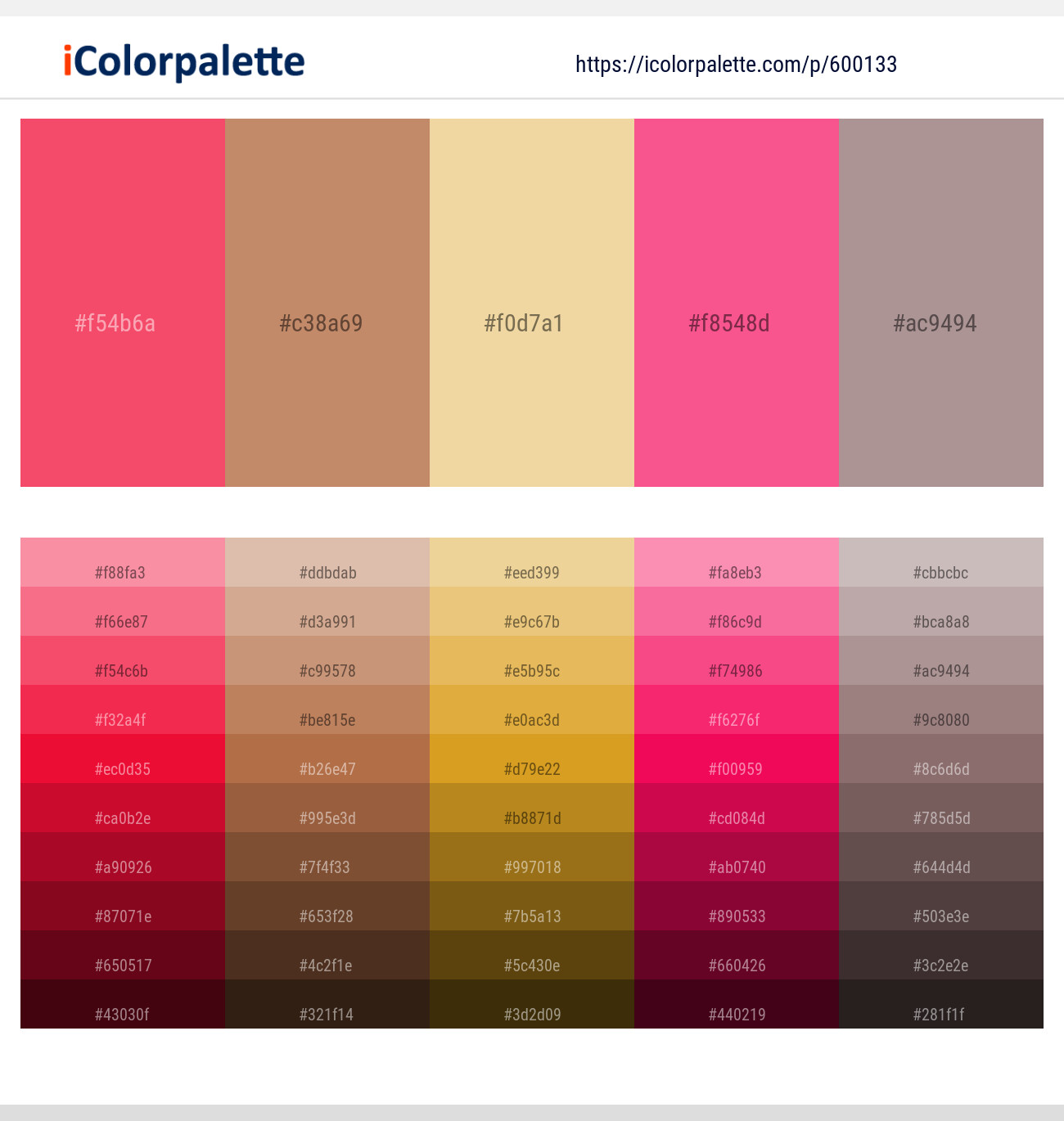 Carnation – Antique Brass – New Orleans – French Rose – Del Rio Color scheme