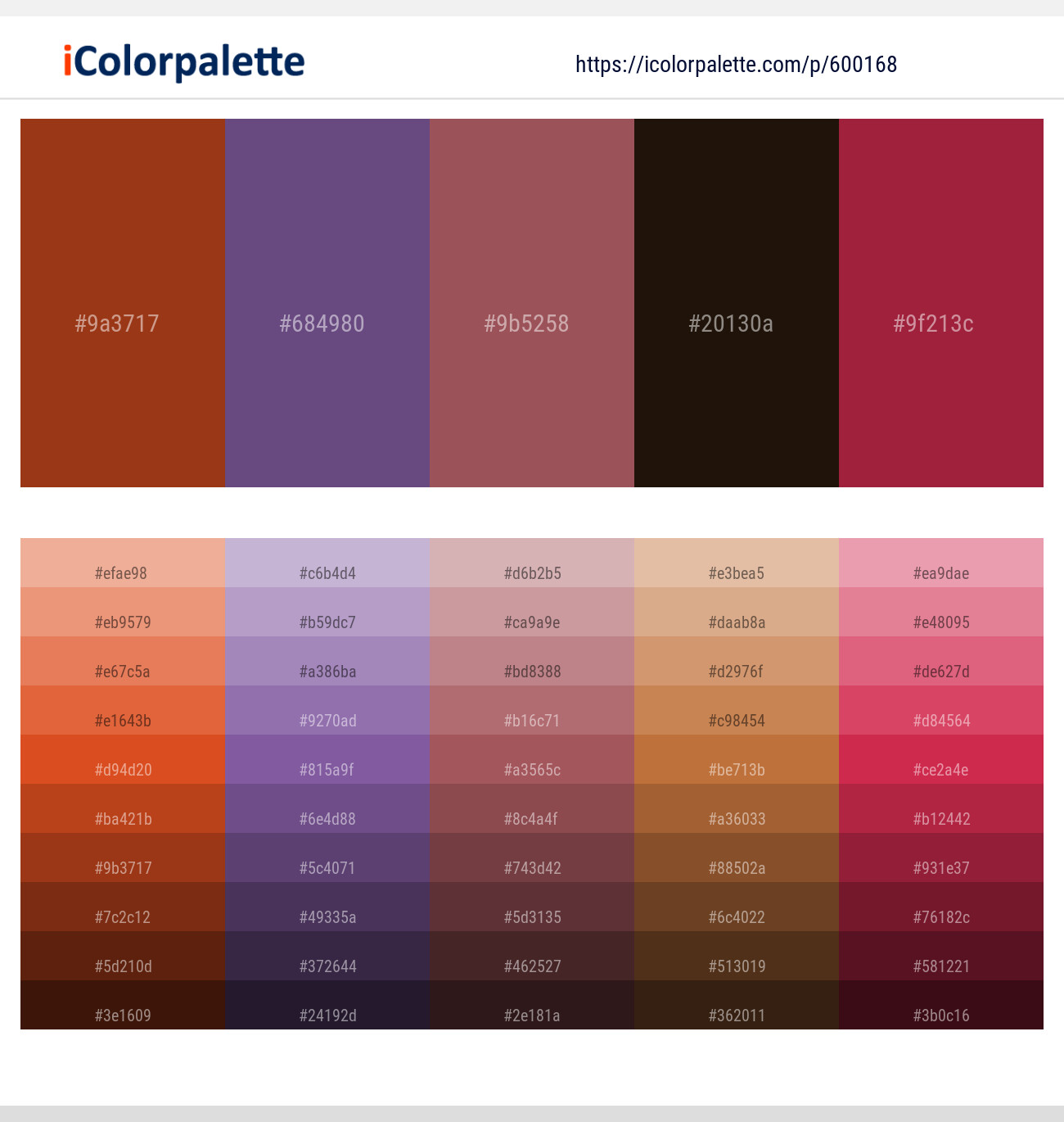 Cognac – Affair – Hippie Pink – Crowshead – Stiletto Color scheme