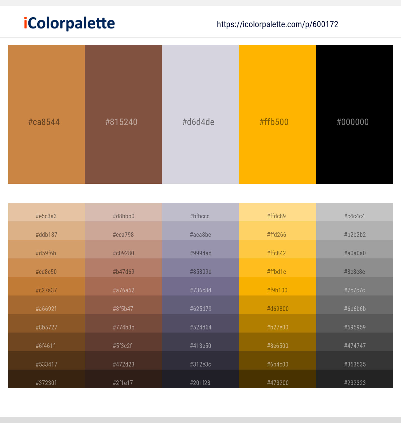 Raw Sienna – Spicy Mix – Mischka – Selective Yellow – Black Color scheme