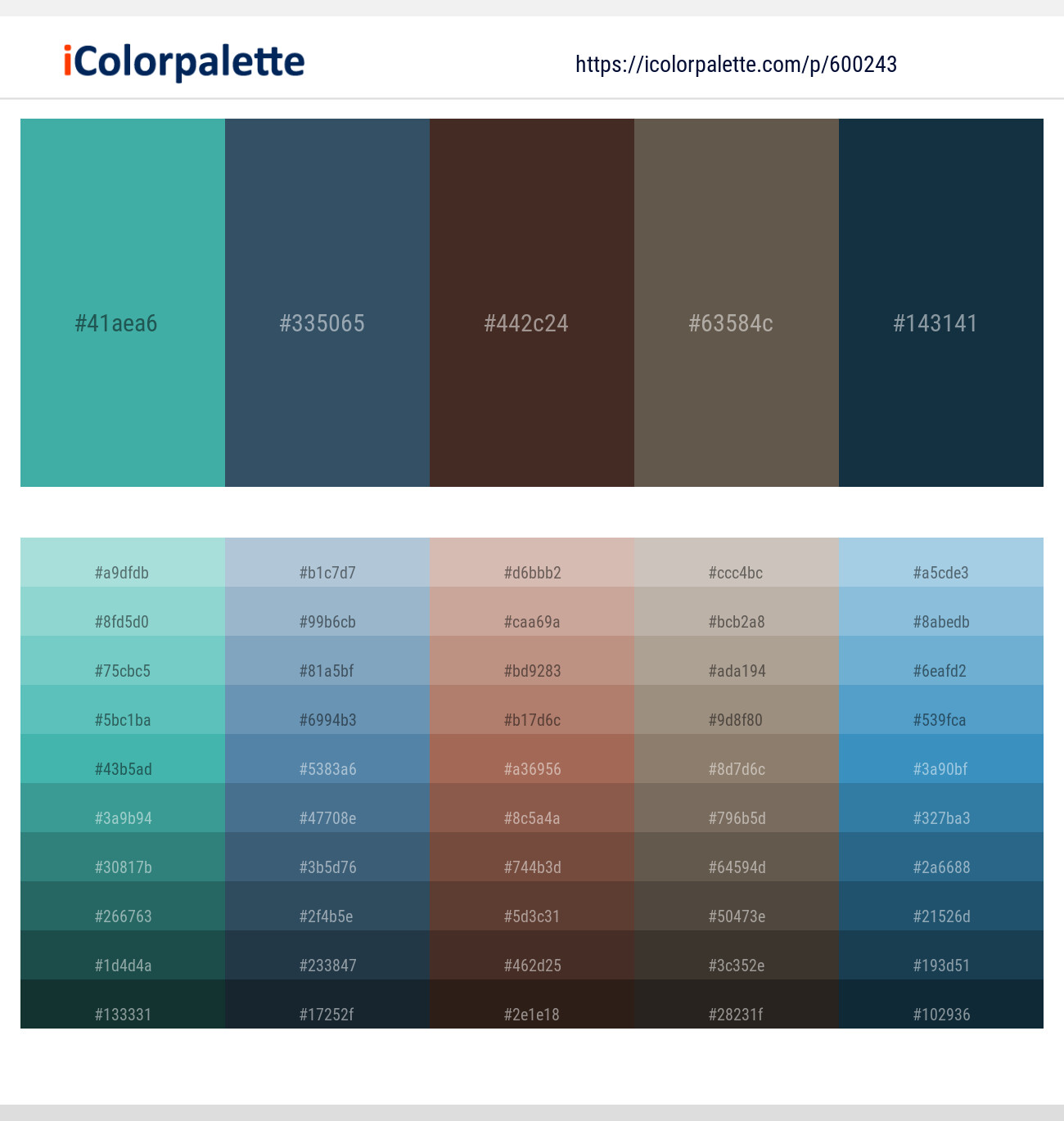 Keppel – San Juan – English Walnut – Soya Bean – Elephant Color scheme