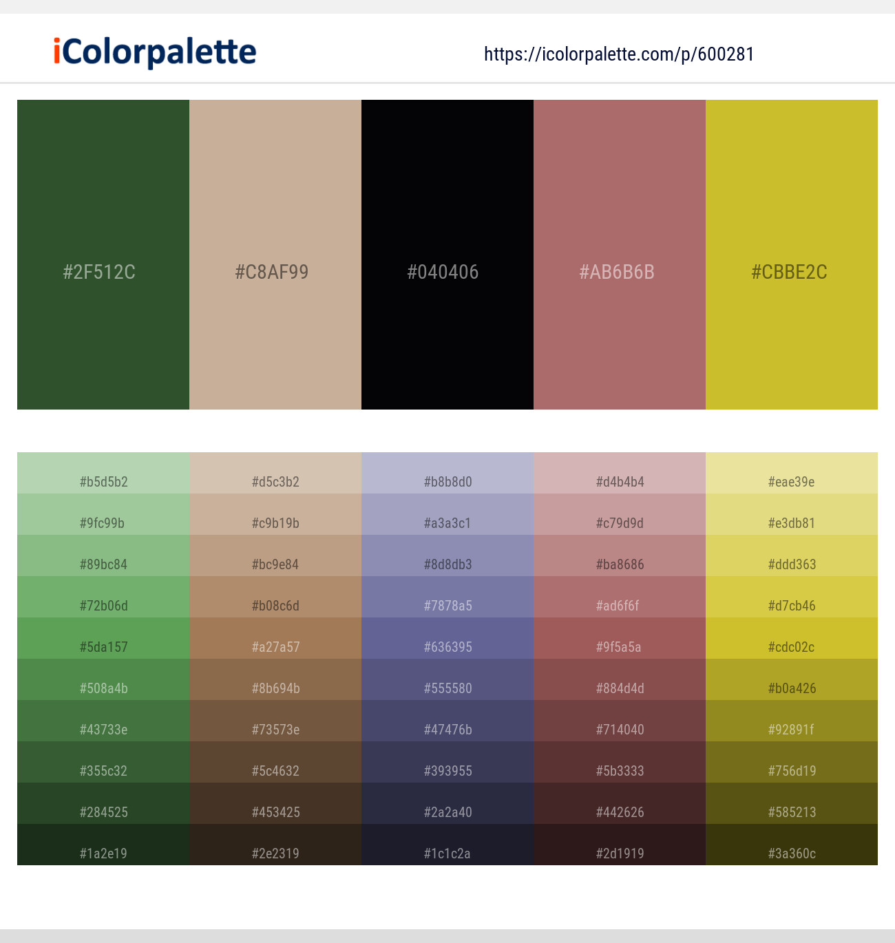 Tom Thumb – Rodeo Dust – Cinder – Coral Tree – Earls Green Color scheme