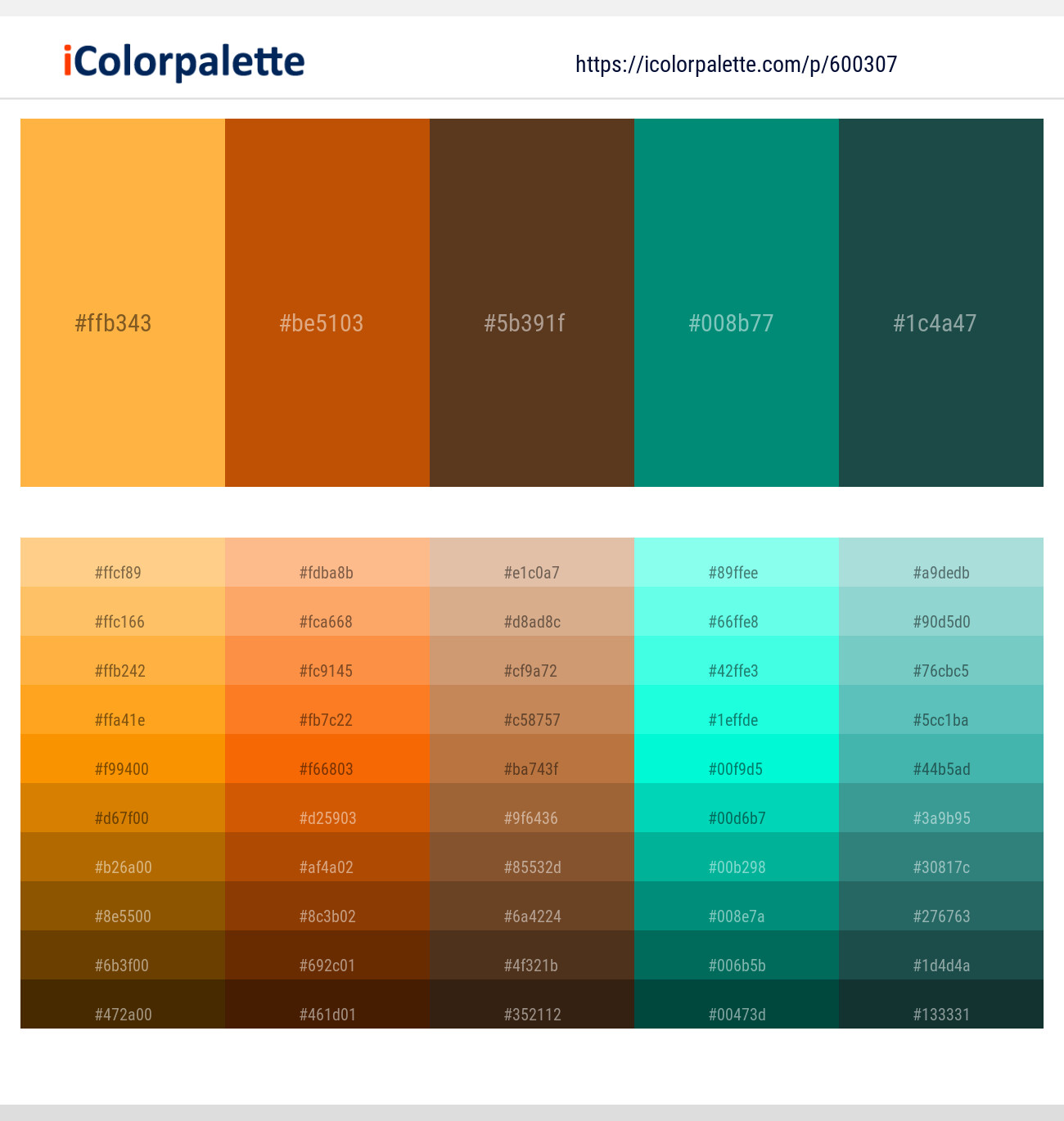 Yellow Orange – Rose of Sharon – Irish Coffee – Observatory – Te Papa Green Color scheme