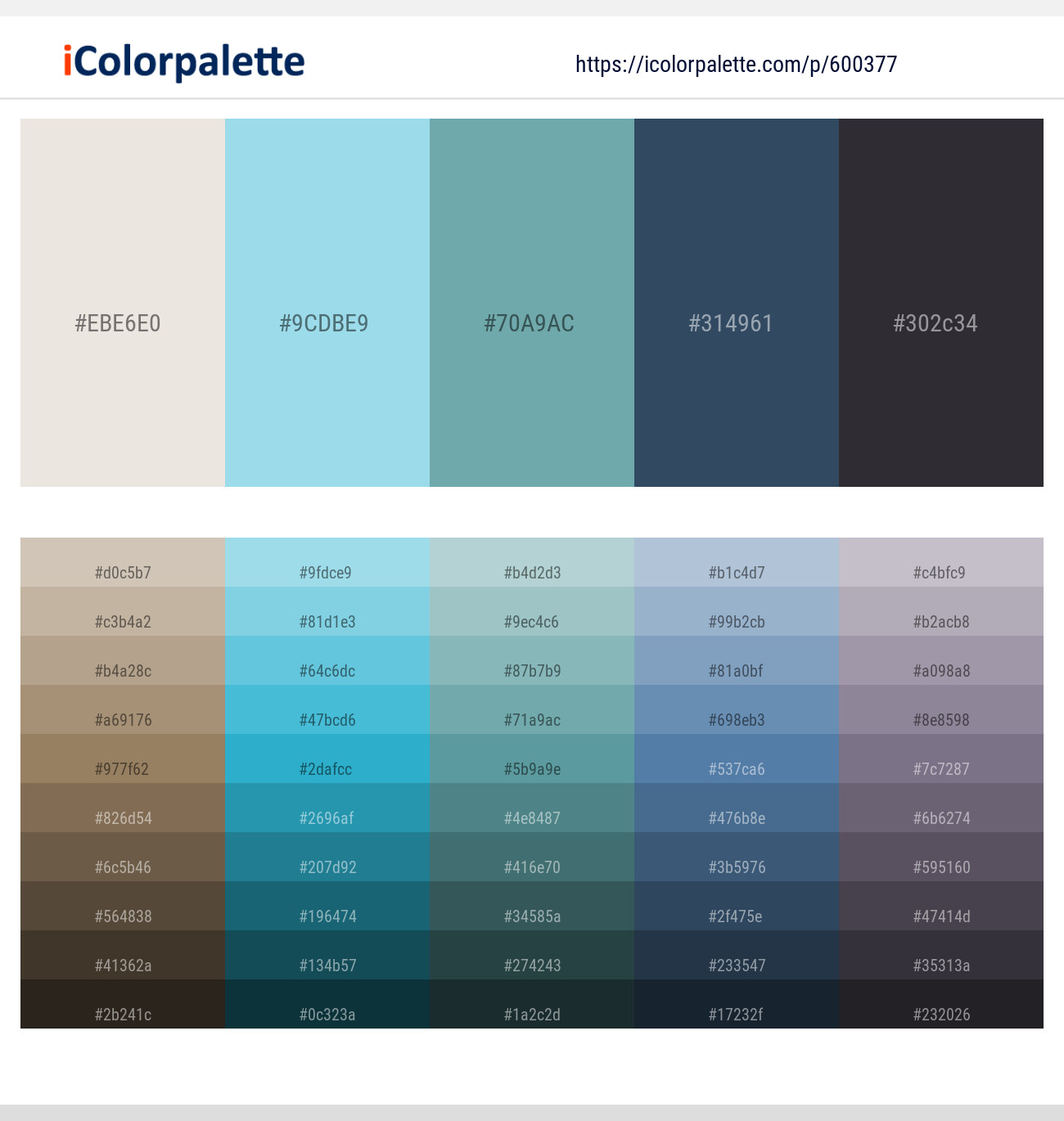 Pearl Bush – Blizzard Blue – Gumbo – Pickled Bluewood – Baltic Sea Color scheme
