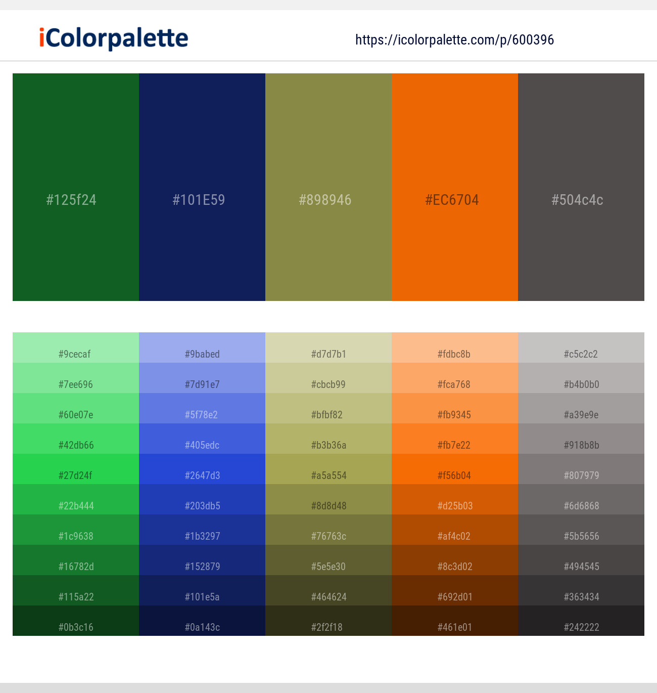 Parsley – Downriver – Sycamore – Clementine – Dorado Color scheme