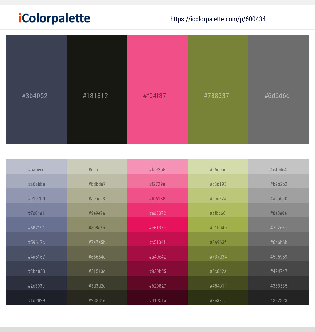 Bright Gray – Rangoon Green – French Rose – Crete – Dove Gray Color scheme