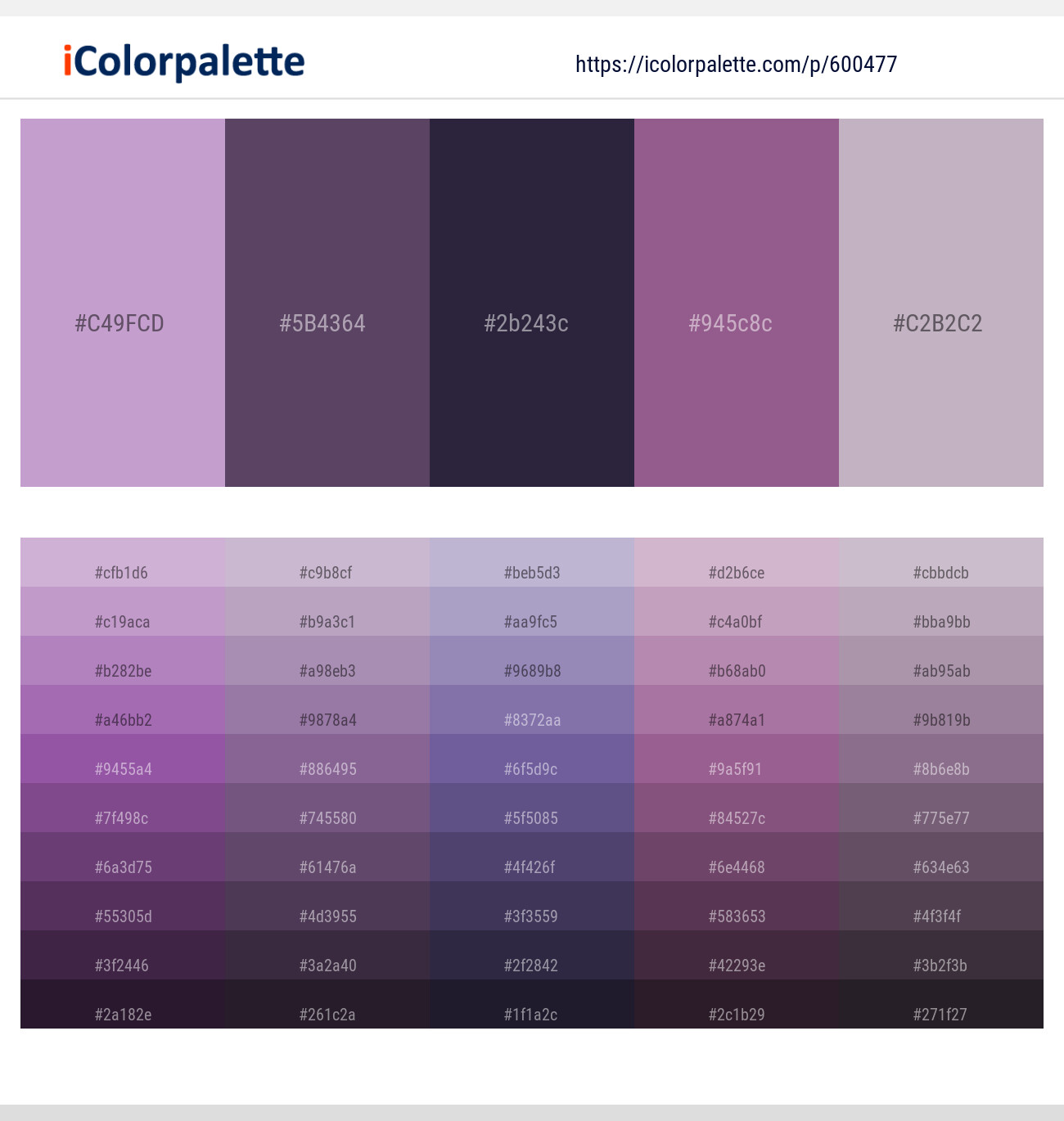 Lilac – Voodoo – Steel Gray – Strikemaster – London Hue Color scheme