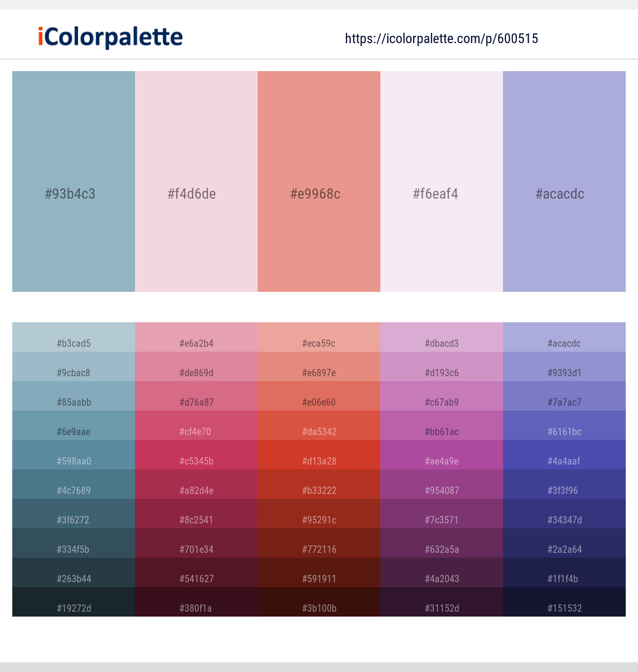 Nepal – Vanilla Ice – Tonys Pink – Prim – Wistful Color scheme