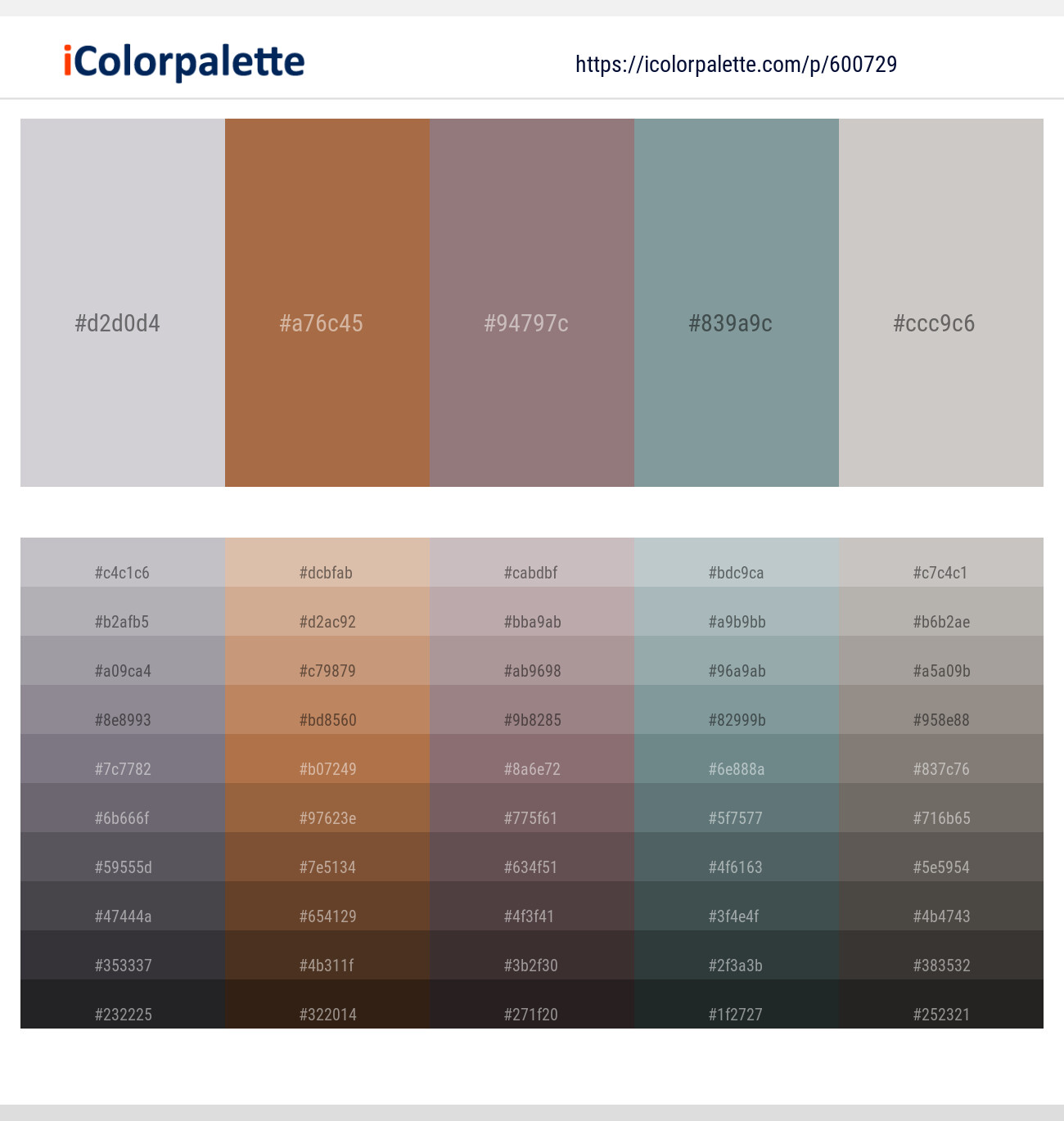 Gray Suit – Cape Palliser – Bazaar – Granny Smith – Swirl Color scheme