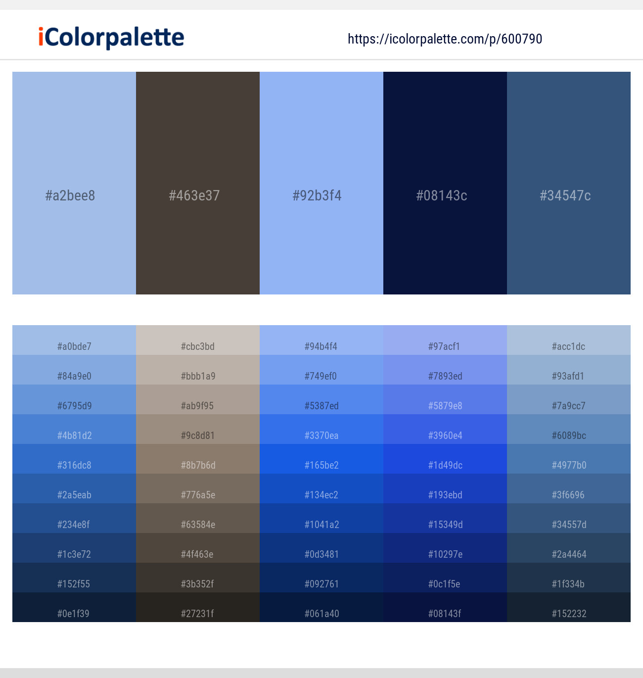 Perano – Merlin – Jordy Blue – Deep Cove – San Juan Color scheme