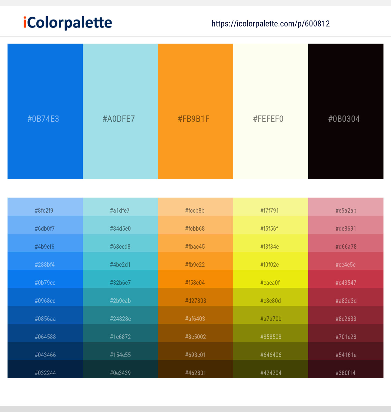 Science Blue – Blizzard Blue – Tree Poppy – Orange White – Aubergine Color scheme