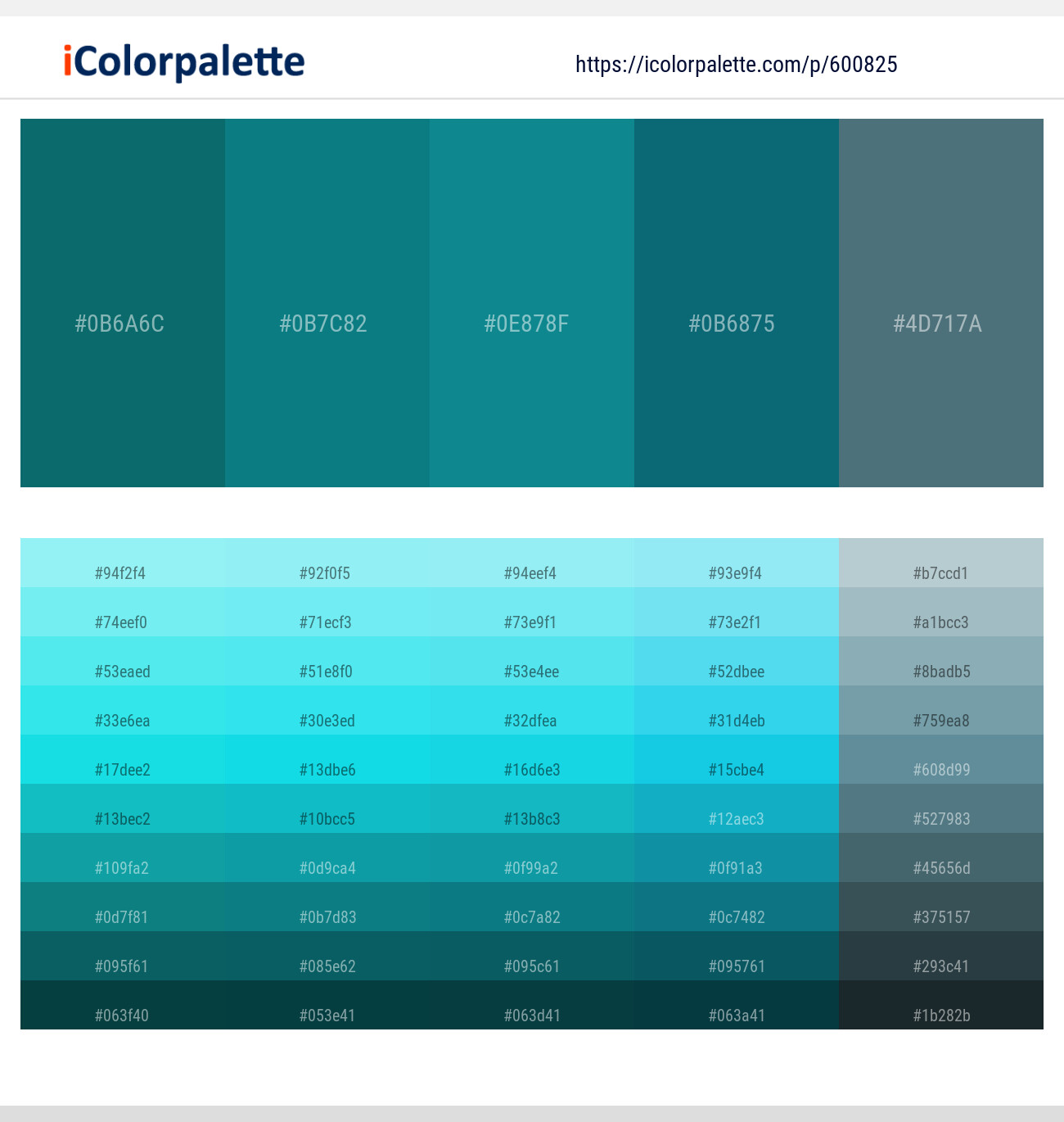 Atoll – Surfie Green – Blue Chill – Atoll – Bismark Color scheme