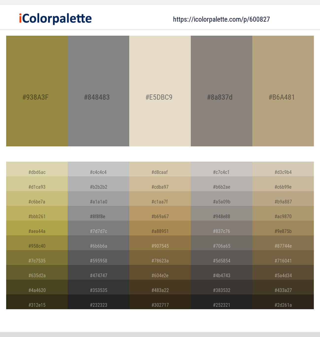 Sycamore – Bitter – Stark White – Schooner – Mongoose Color scheme