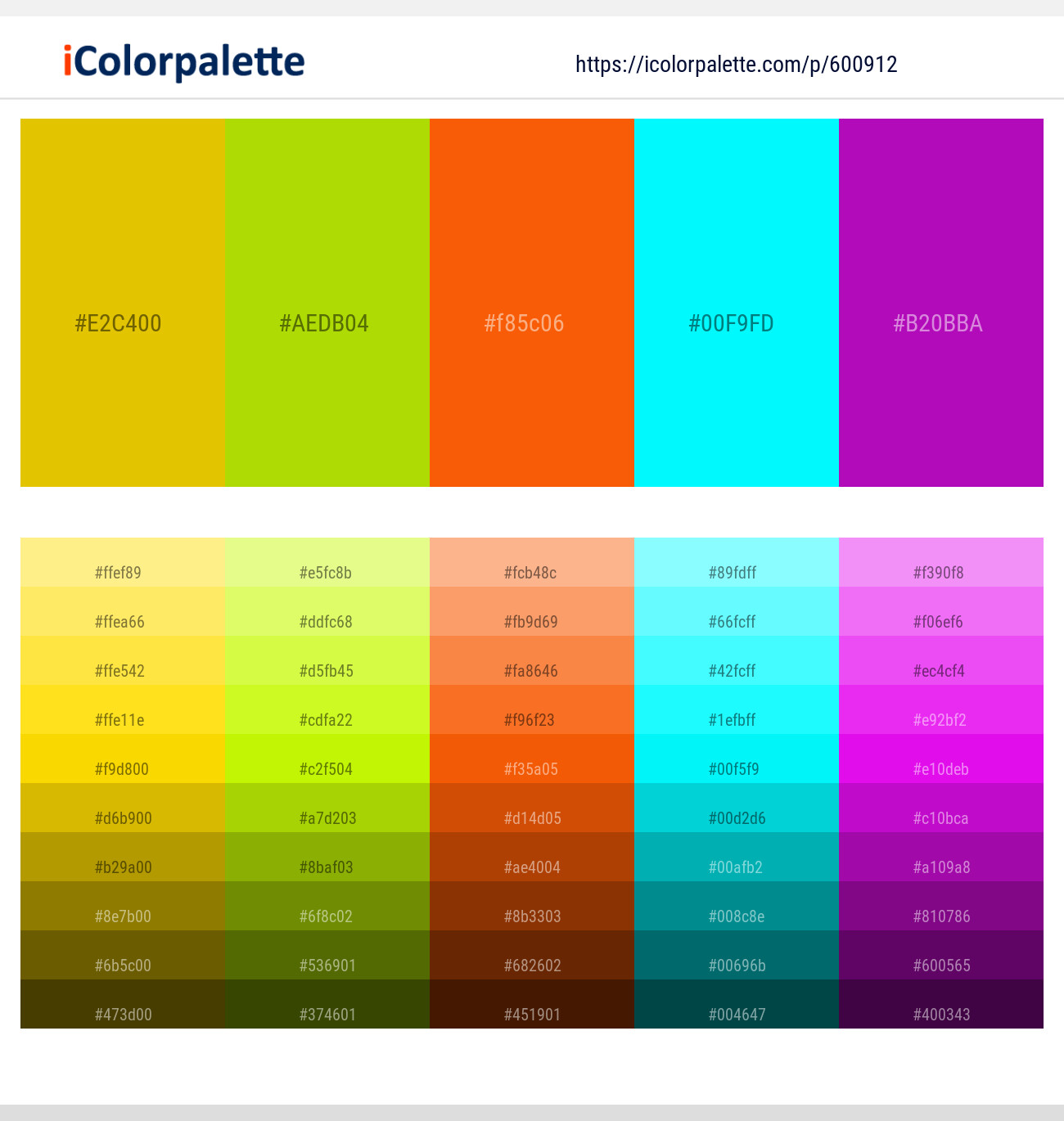 Corn – Rio Grande – Blaze Orange – Cyan / Aqua – Violet Eggplant Color scheme