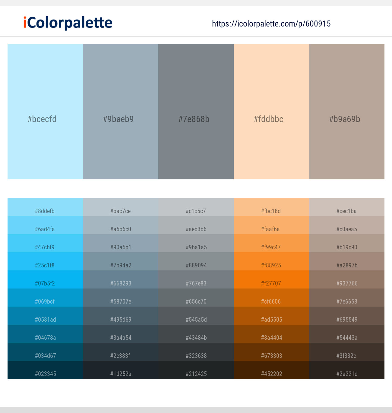 French Pass – Gull Gray – Oslo Gray – Light Apricot – Silk Color scheme