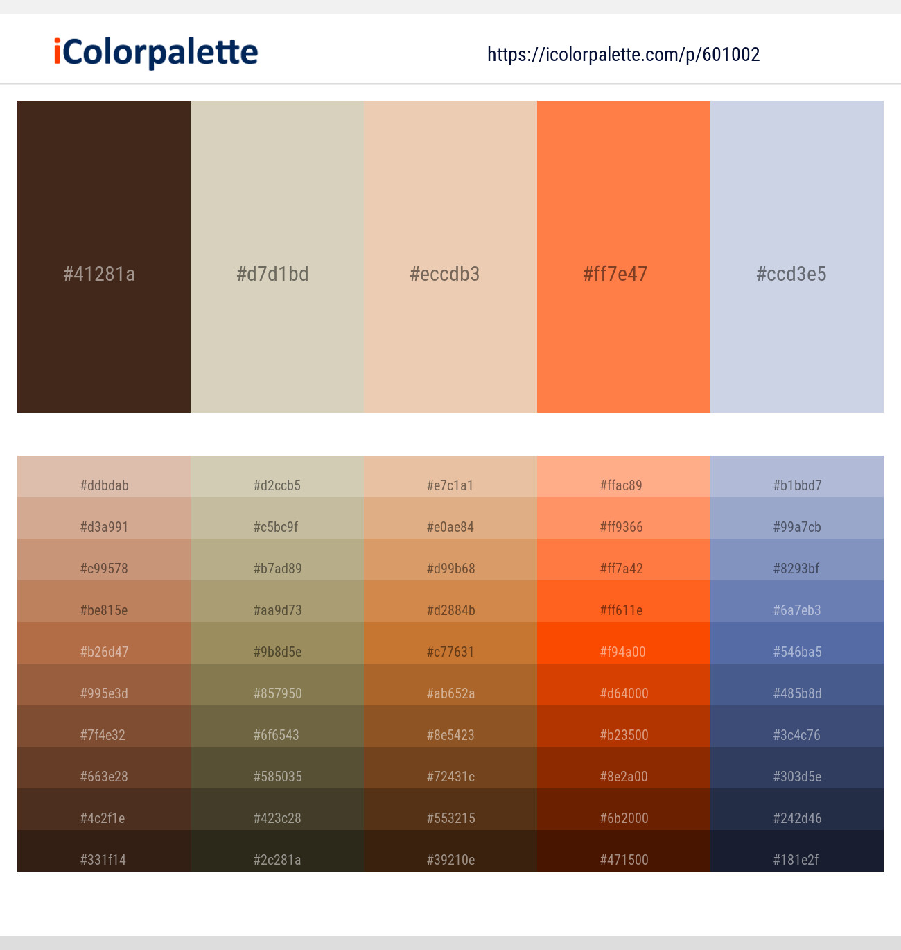 Cork – Sisal – Desert Sand – Coral – Periwinkle Gray Color scheme