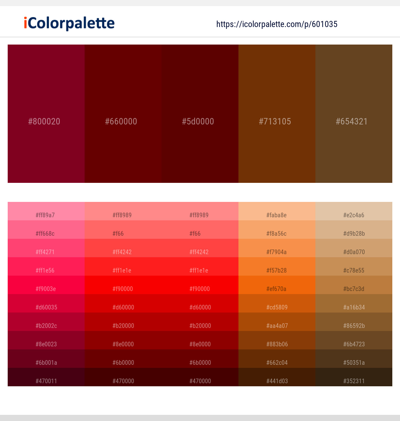 Paprika – Lonestar – Lonestar – Red Beech – Pickled Bean Color scheme