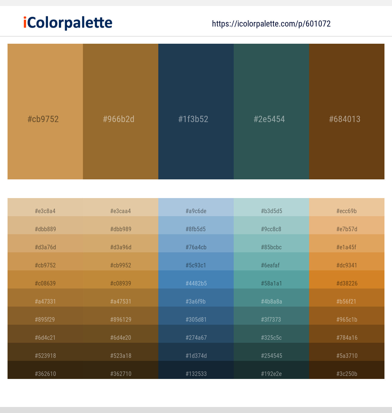 Tussock – Kumera – Nile Blue – Spectra – Sepia Color scheme