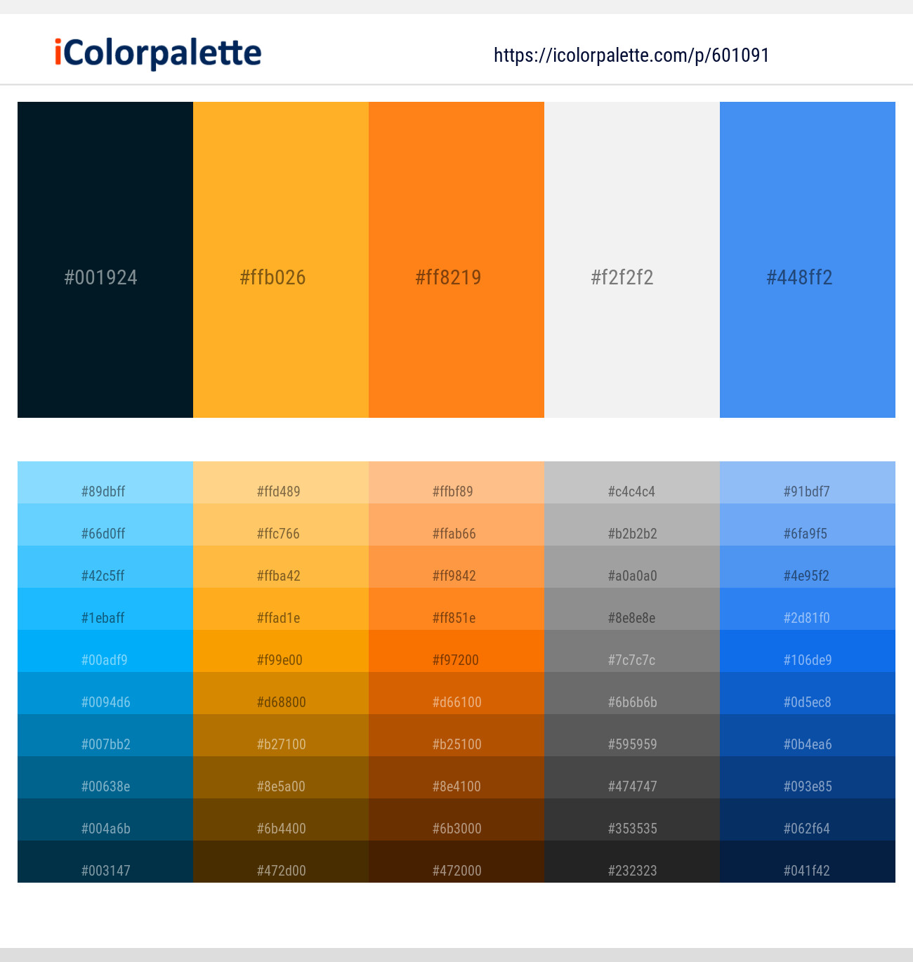 Daintree – My Sin – Pumpkin – Concrete – Cornflower Blue Color scheme