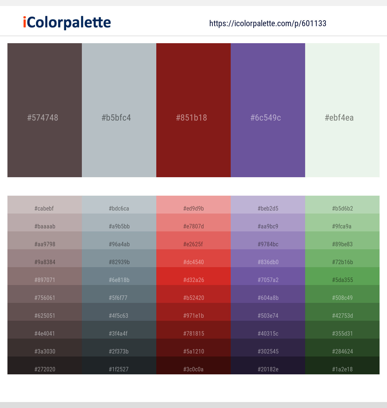 Emperor – Silver Sand – Falu Red – Butterfly Bush – Snow Drift Color scheme