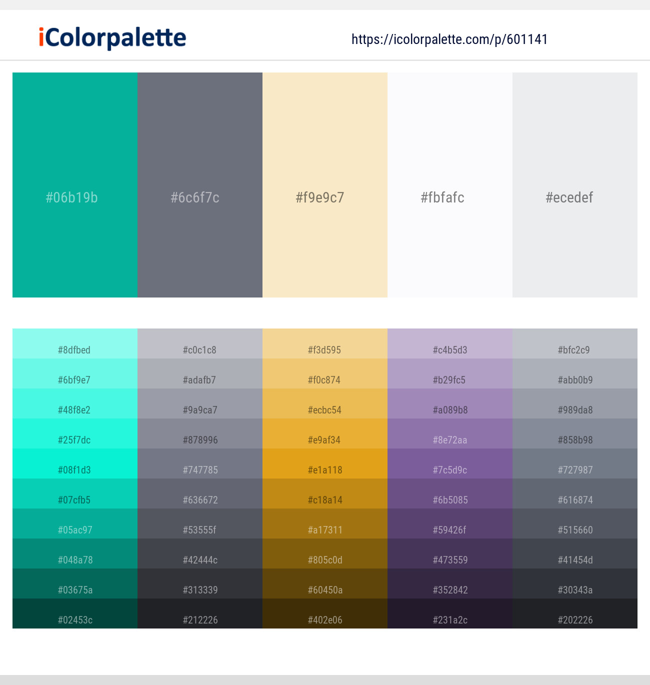 Persian Green – Storm Gray – Champagne – Whisper – Athens Gray Color scheme