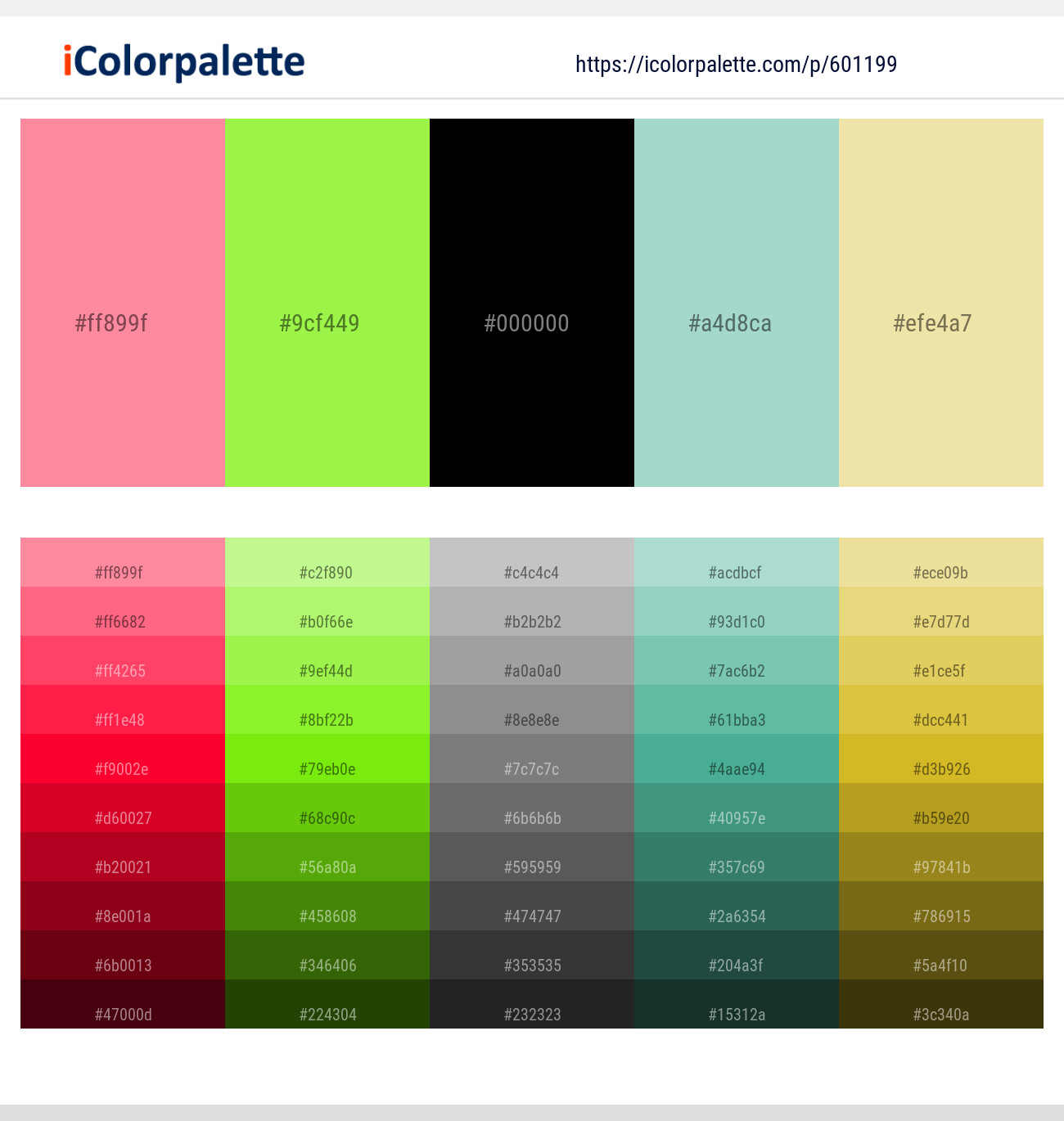 Pink Salmon – Green Yellow – Black – Sinbad – Double Colonial White Color scheme
