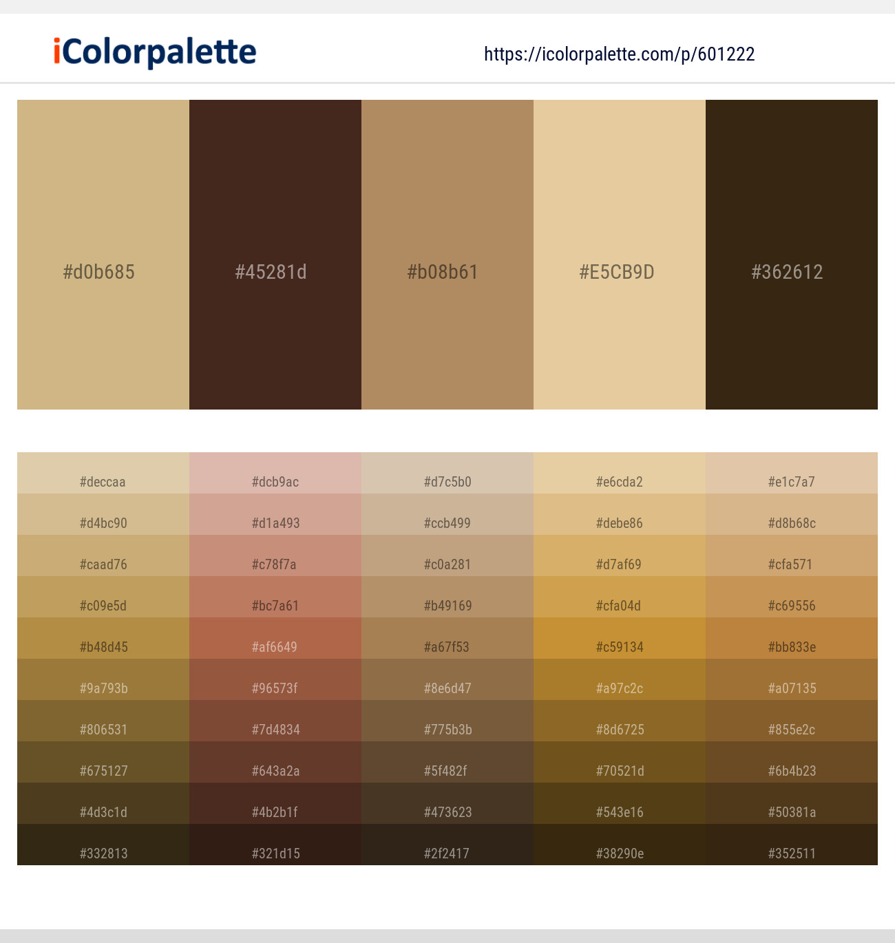 Tan – Cork – Muesli – Calico – Brown Tumbleweed Color scheme
