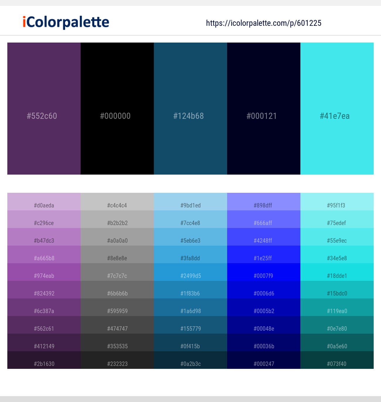 Bossanova – Black – Chathams Blue – Black Russian – Turquoise Blue Color scheme