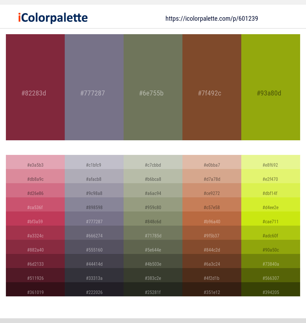 Solid Pink – Topaz – Limed Ash – Nutmeg – Pistachio Color scheme