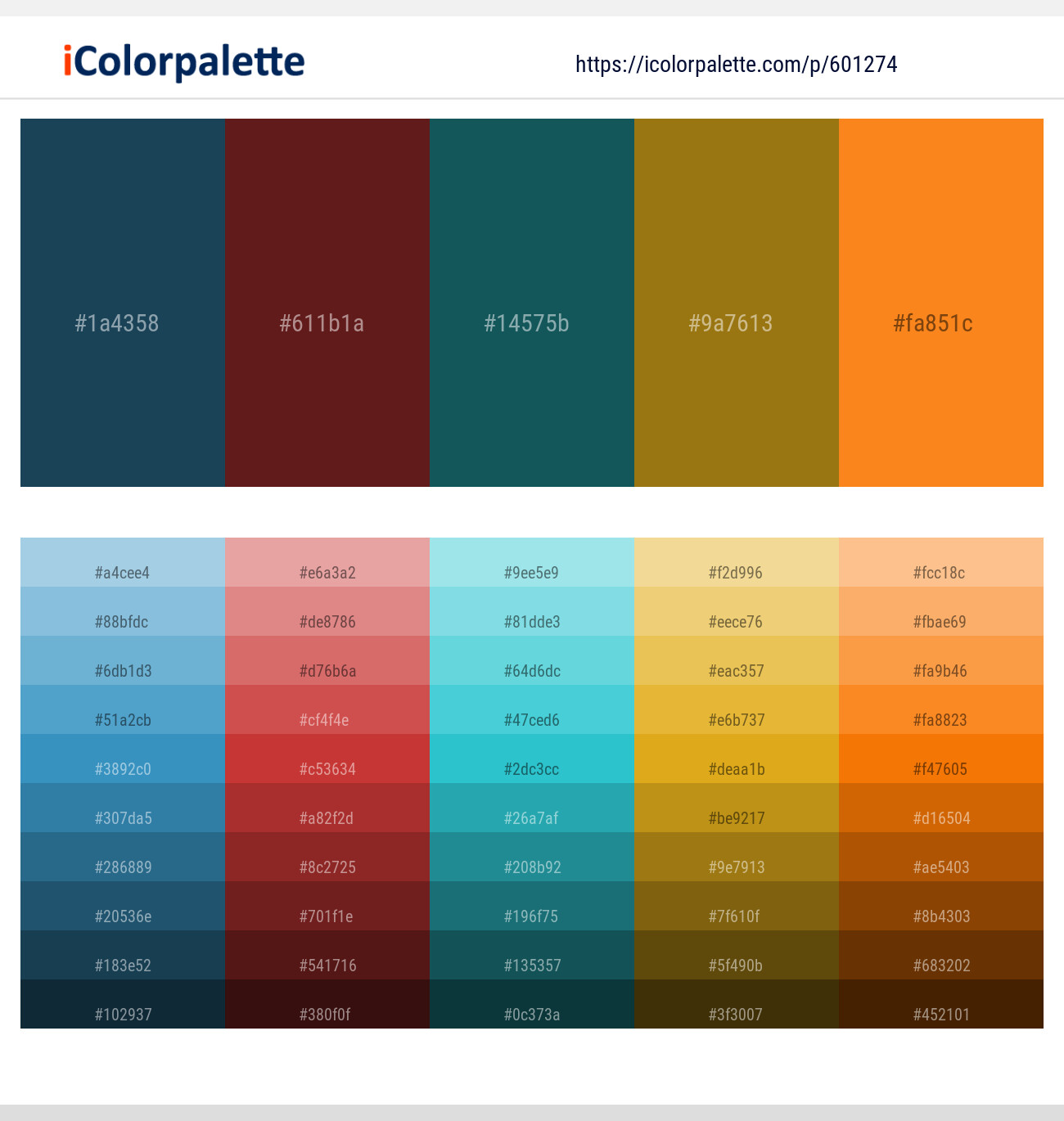 Nile Blue – Cherrywood – Eden – Buttered Rum – Ecstasy Color scheme