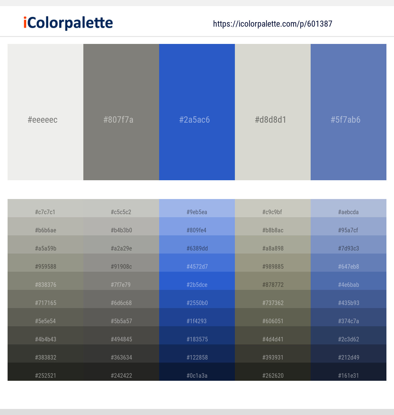 Cararra – Friar Gray – Cerulean Blue – Quill Gray – Ship Cove Color scheme