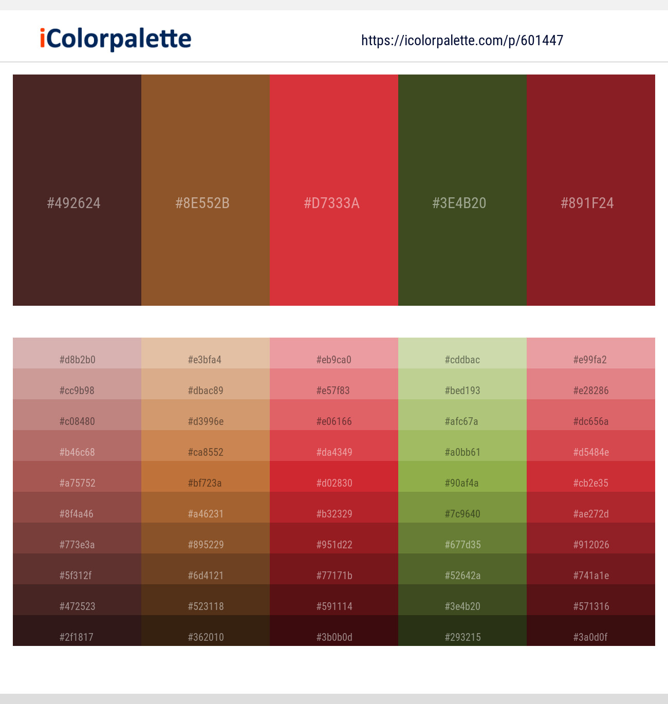 Jon – Potters Clay – Flush Mahogany – Woodland – Merlot Color scheme