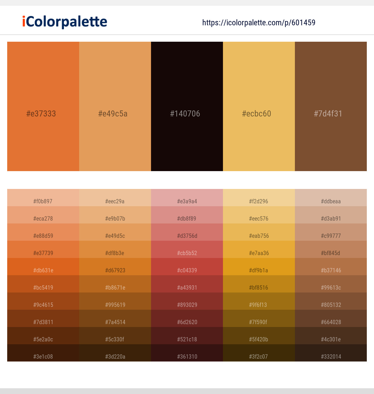 Red Damask – Di Serria – Asphalt – Equator – Old Copper Color scheme