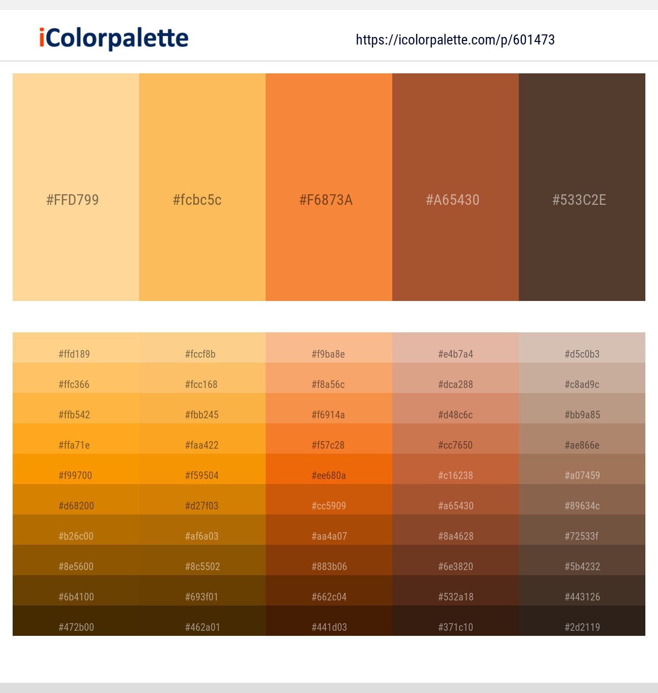 Cherokee – Koromiko – Jaffa – Paarl – Millbrook Color scheme