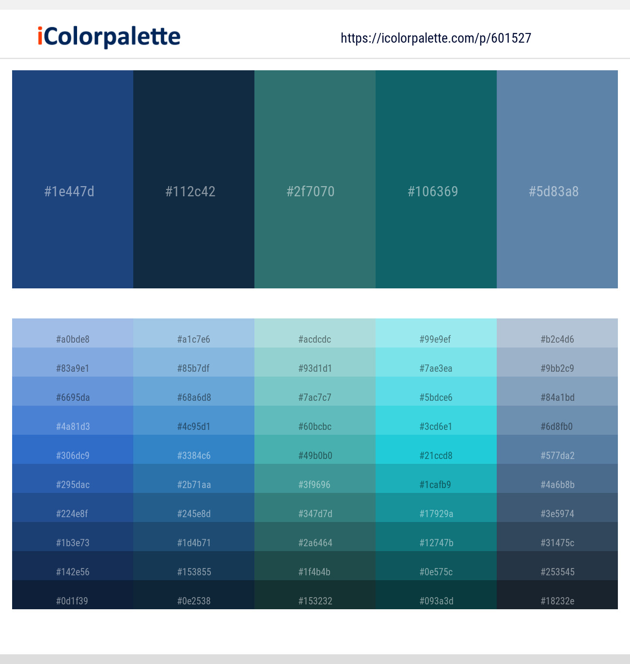 Bay of Many – Elephant – Oracle – Genoa – Horizon Color scheme