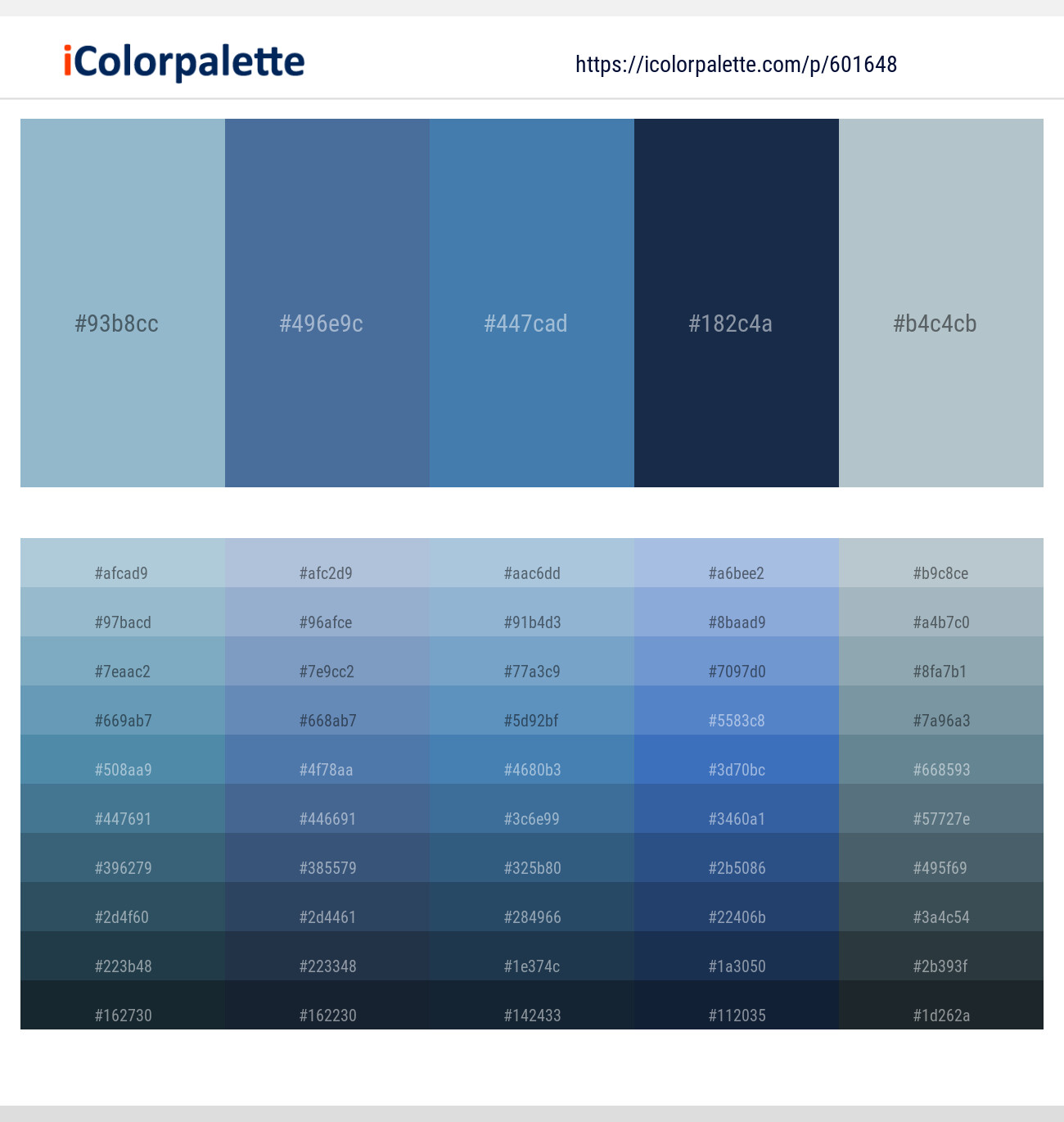 Nepal – Kashmir Blue – Steel Blue – Big Stone – Loblolly Color scheme