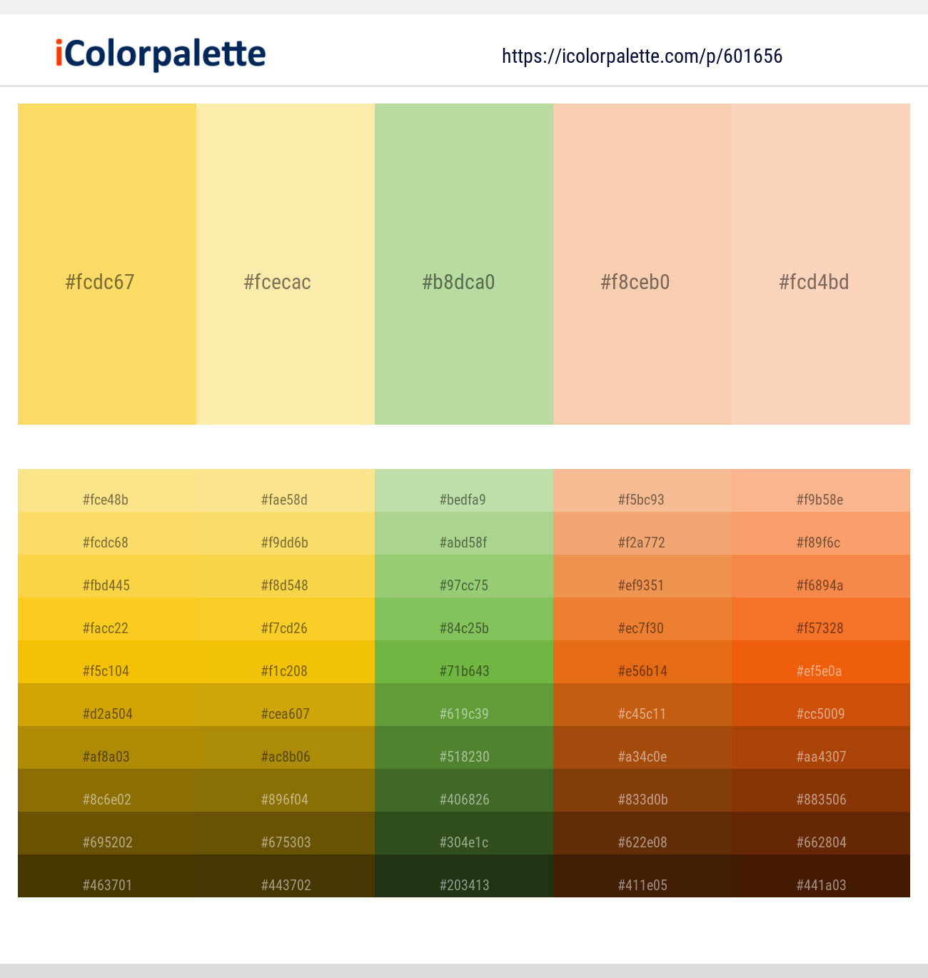 Goldenrod – Banana Mania – Sprout – Apricot Peach – Apricot Peach Color scheme