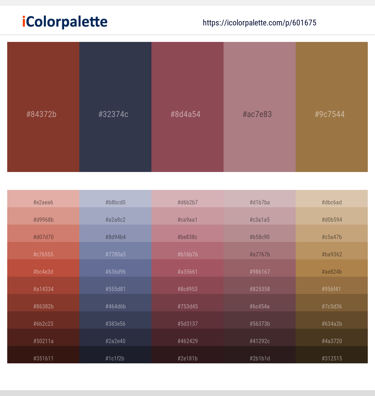 Burnt Umber – Bright Gray – Solid Pink – Turkish Rose – Cape Palliser Color scheme