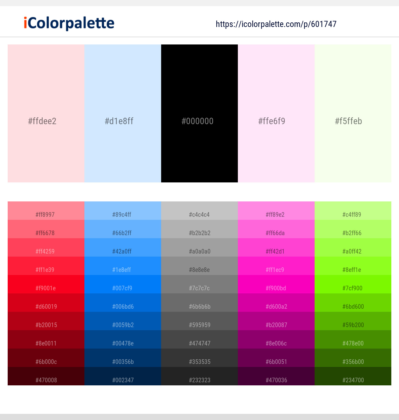 Cosmos – Hawkes Blue – Black – Pink Lace – Rice Flower Color scheme