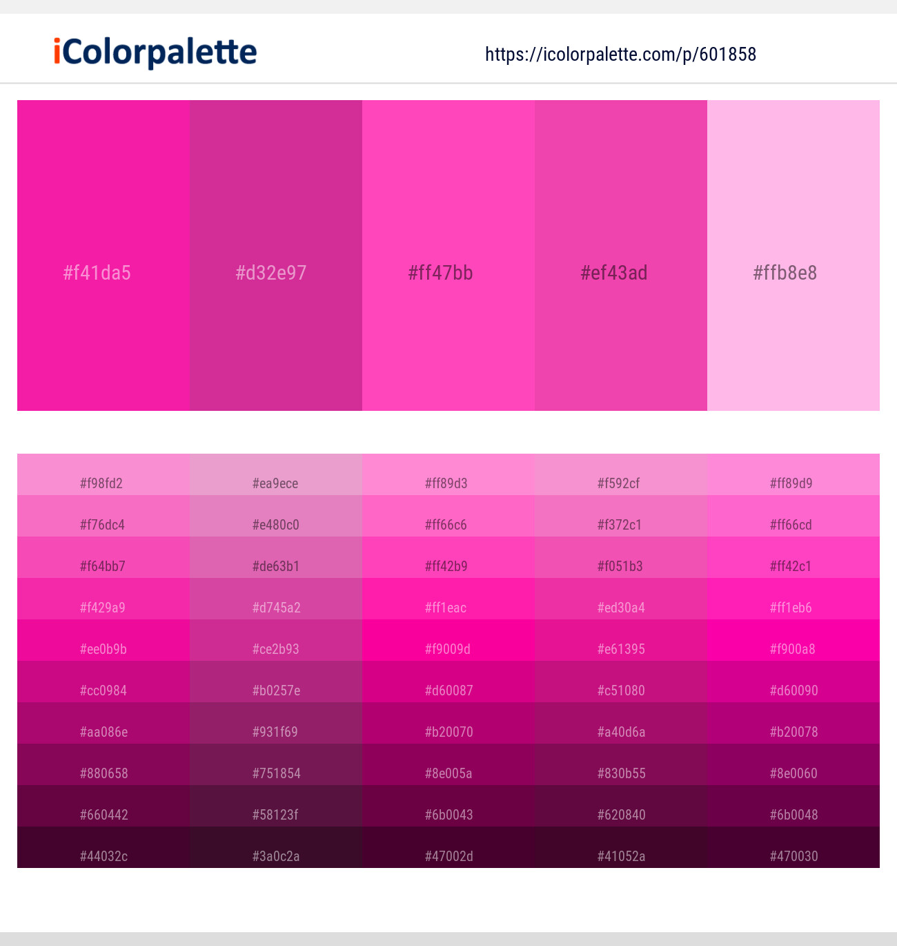 Persian Rose – Cerise – Razzle Dazzle Rose – Brilliant Rose – Lavender Rose Color scheme