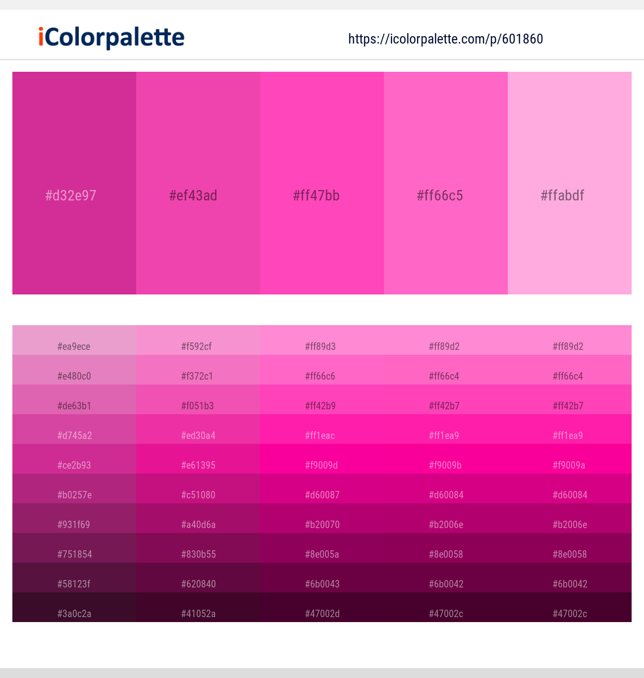 Cerise – Brilliant Rose – Razzle Dazzle Rose – Hot Pink – Lavender Rose Color scheme