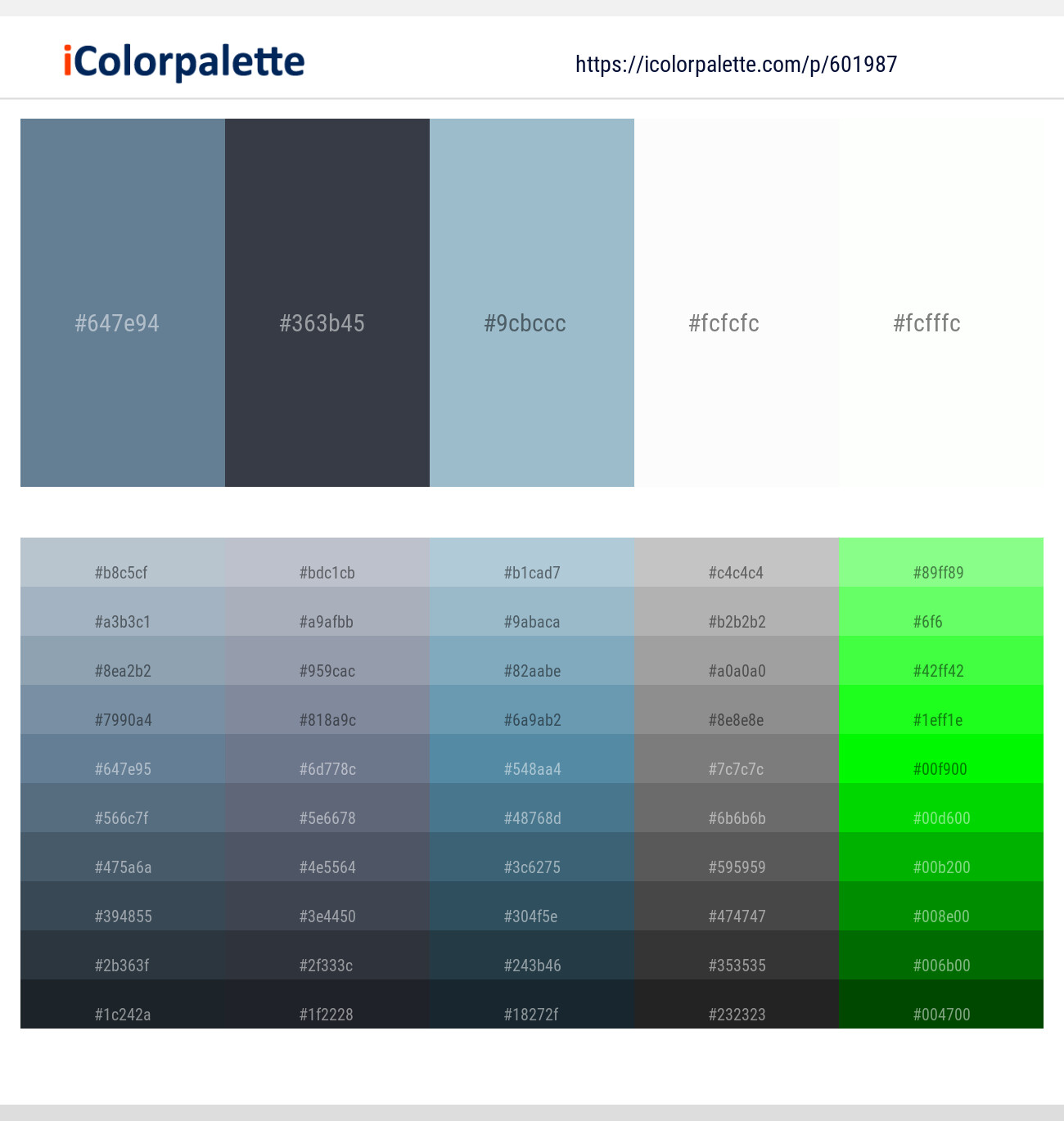Lynch – Bright Gray – Rock Blue – Alabaster – Sugar Cane Color scheme