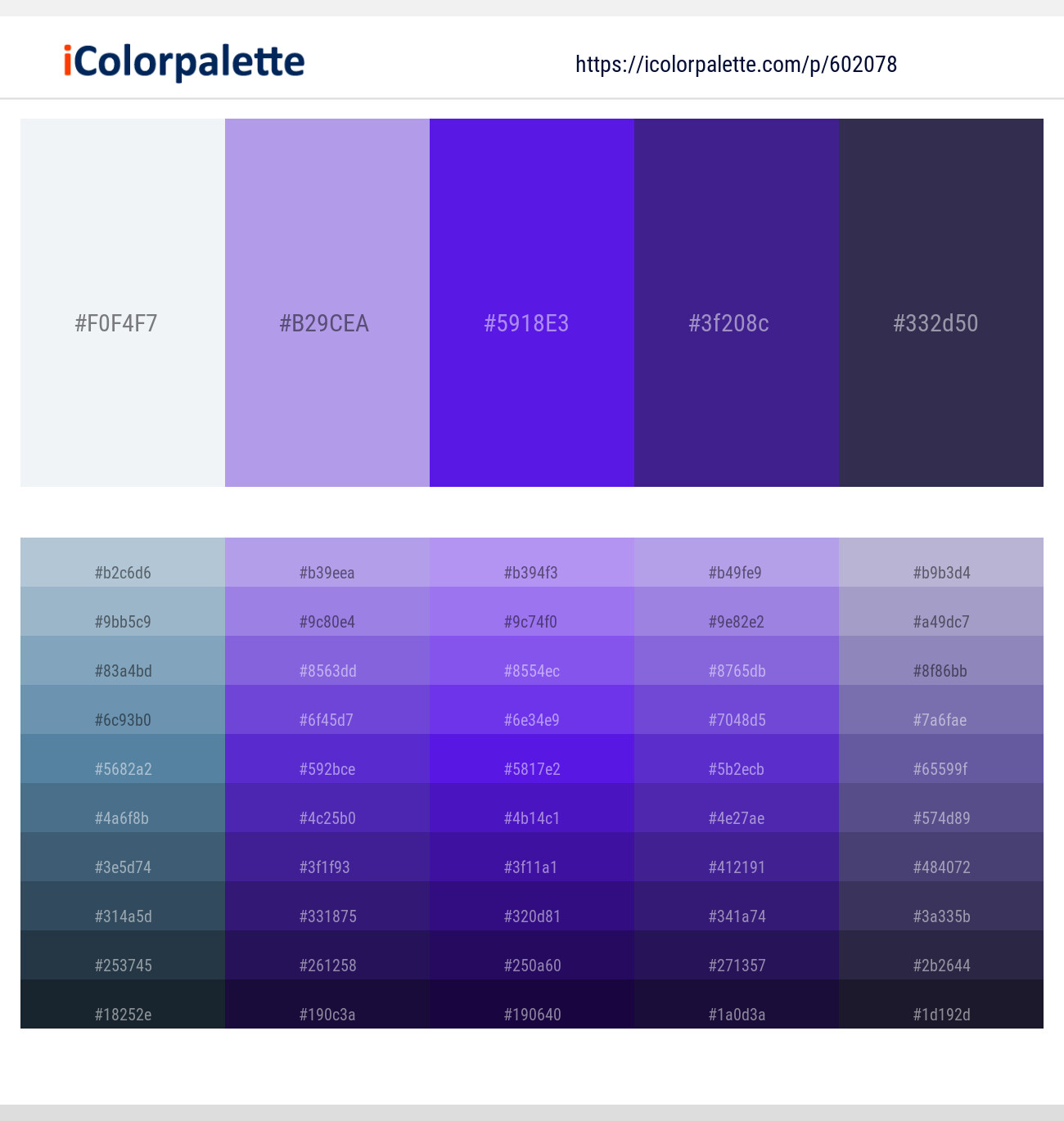 Athens Gray – Biloba Flower – Purple Heart – Daisy Bush – Martinique Color scheme