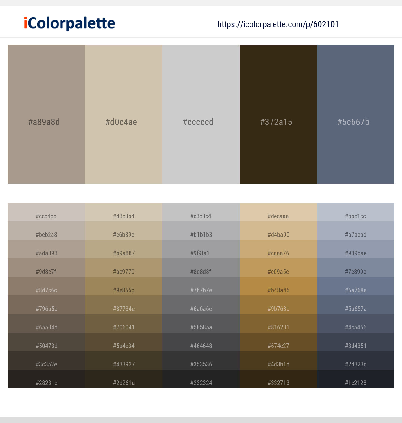 Zorba – Soft Amber – Ghost – Mikado – Shuttle Gray Color scheme
