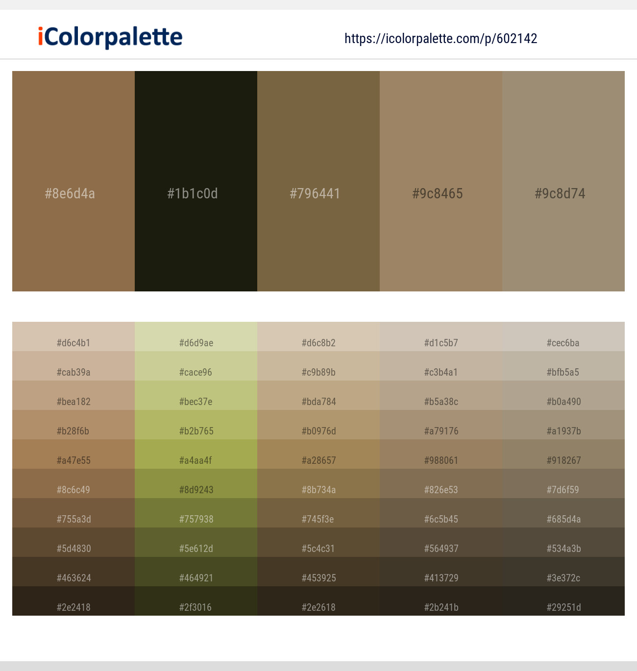 Shadow – Rangoon Green – Yellow Metal – Arrowtown – Pale Oyster Color scheme
