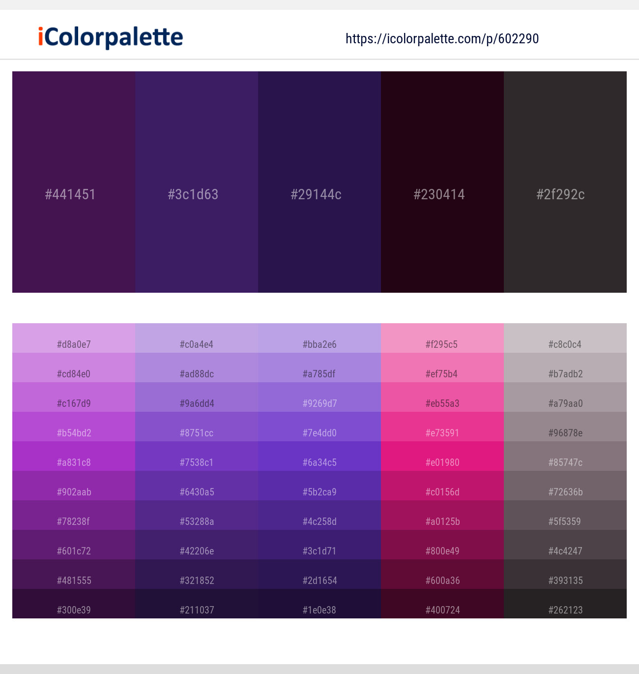 Scarlet Gum – Grape – Valhalla – Melanzane – Thunder Color scheme