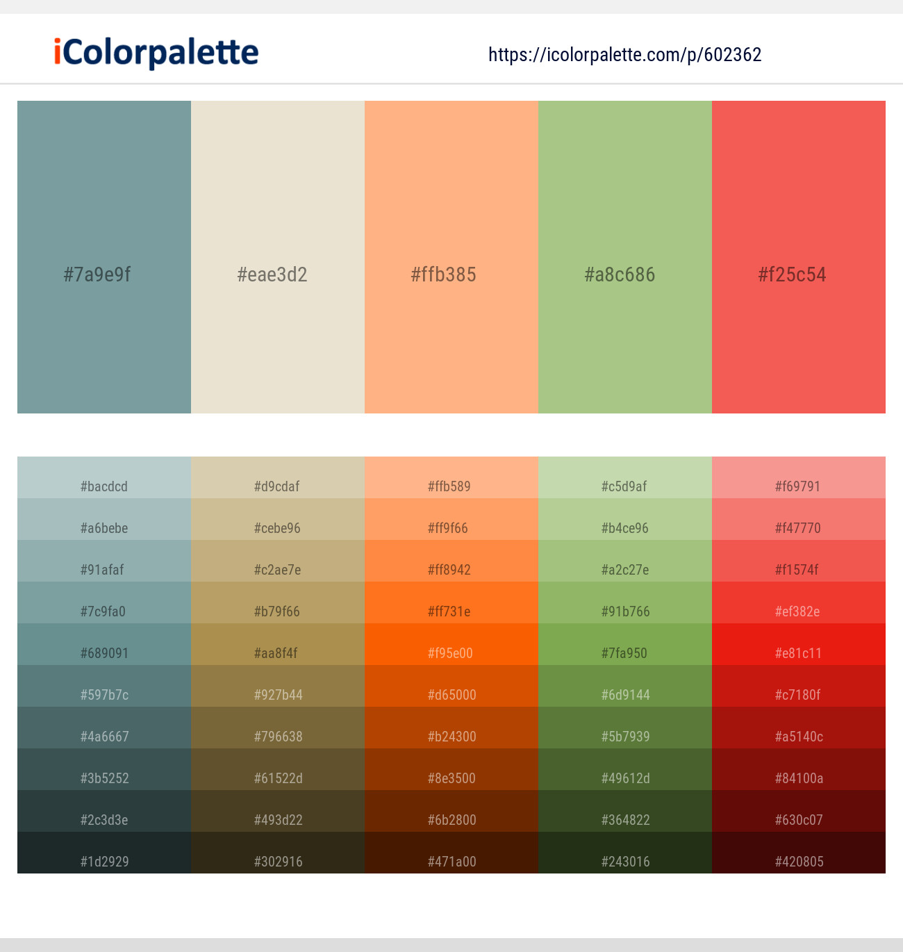 Gumbo – Pearl Bush – Hit Pink – Olivine – Persimmon Color scheme
