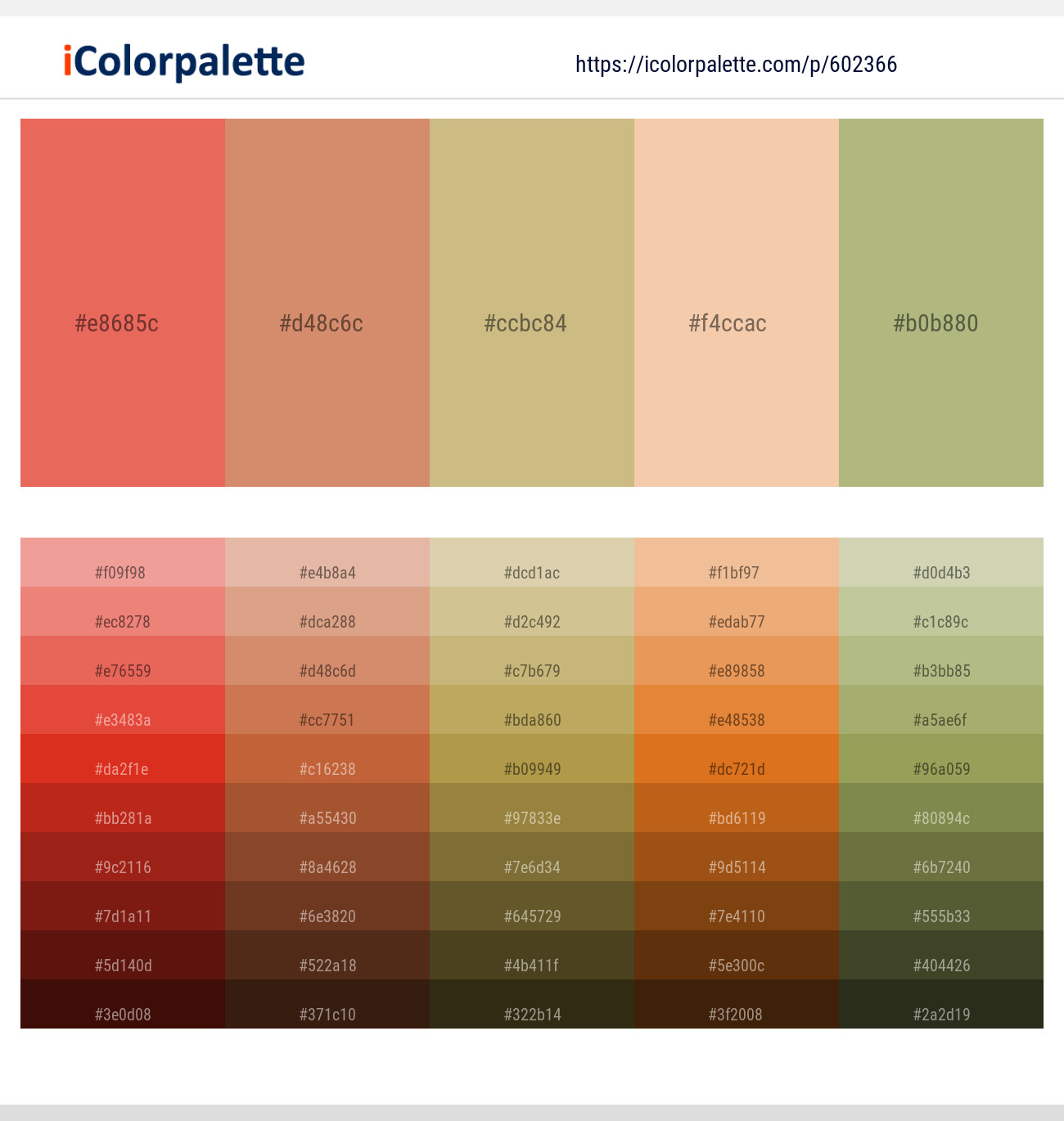 Terracotta – Copperfield – Yuma – Pancho – Swamp Green Color scheme