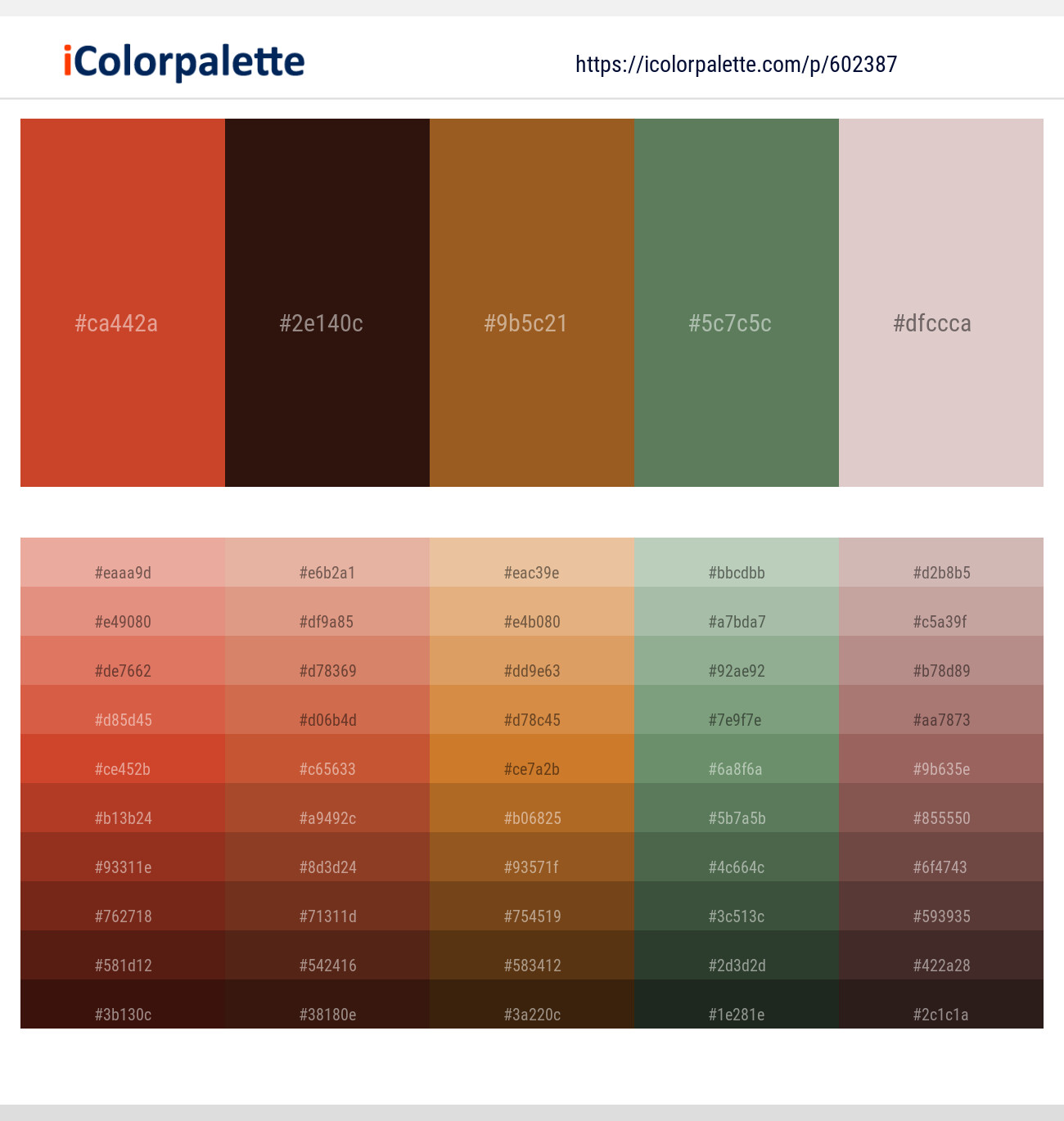 Valencia – Coffee Bean – Hawaiian Tan – Glade Green – Wafer Color scheme
