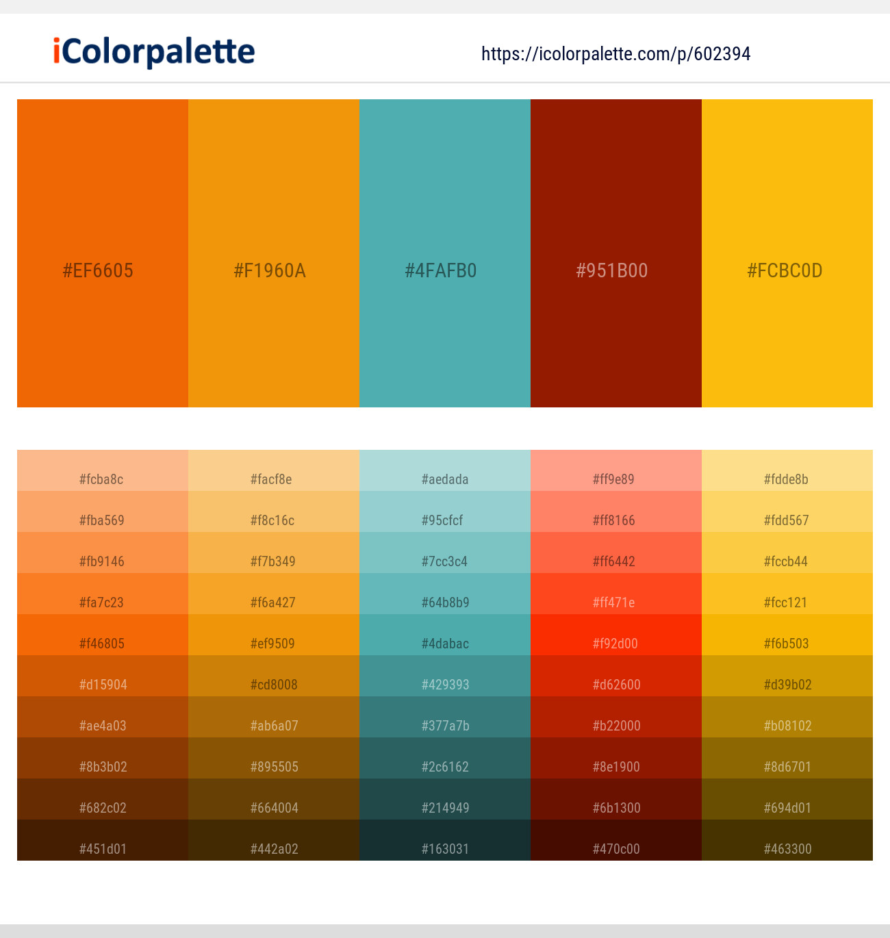 Clementine – Gamboge – Tradewind – Totem Pole – Selective Yellow Color scheme